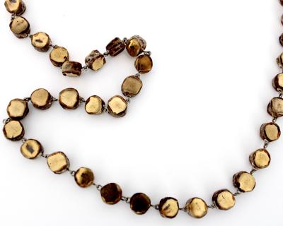 Line Vautrin Line Vautrin Gold Talosel Resin and Gold Mirror Double Necklace France c1960