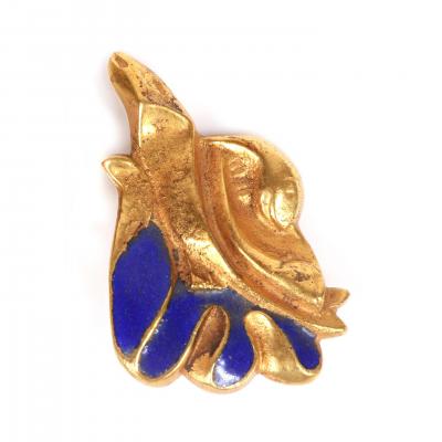 Line Vautrin Pair of Bronze and Enamel Earrings Line Vautrin