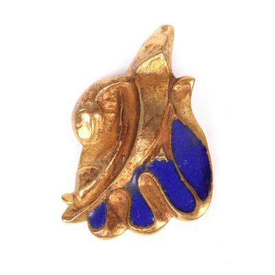 Line Vautrin Pair of Bronze and Enamel Earrings Line Vautrin