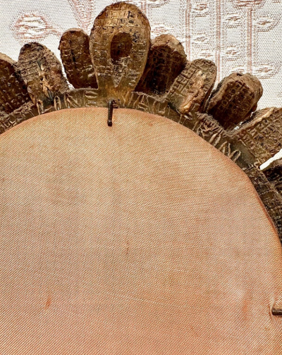 Line Vautrin Rare Mirrored Glass and Talosel Resin Gribiche Mirror by Line Vautrin