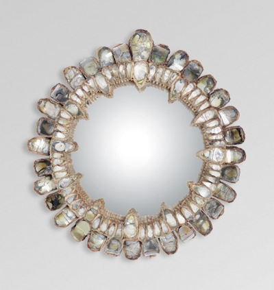 Line Vautrin Rare Mirrored Glass and Talosel Resin Gribiche Mirror by Line Vautrin