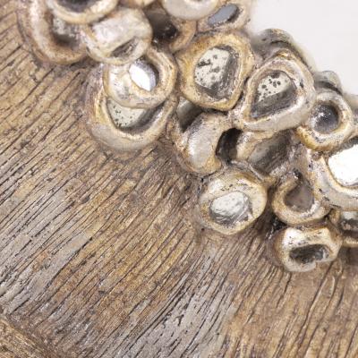 Line Vautrin Silvered Resin and Old Glass Convex Mirror in the Manner of Line Vautrin 