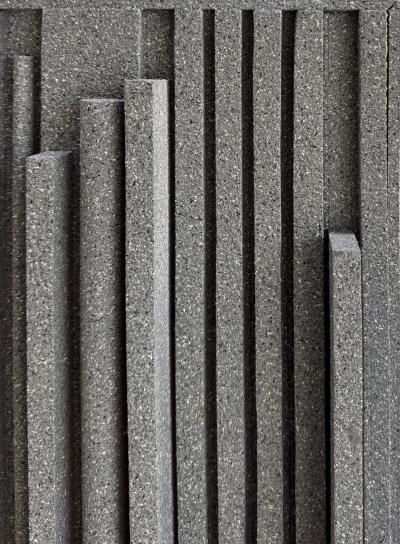 Lines of Stone Grey Hank Hecht Wood Assembledge Wall Sculpture 2002