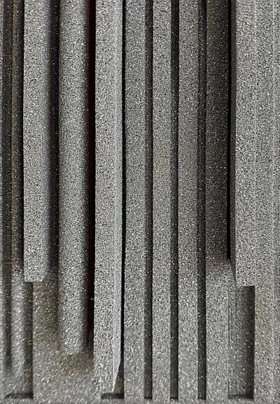 Lines of Stone Grey Hank Hecht Wood Assembledge Wall Sculpture 2002
