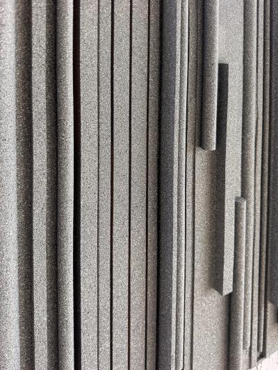Lines of Stone Grey Hank Hecht Wood Assembledge Wall Sculpture 2002