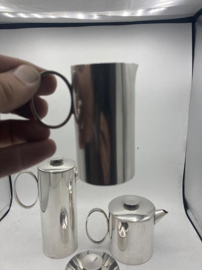 Lino Sabattini 1960s silver plated Tea set By Lino Sabattini for Christofle