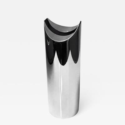 Lino Sabattini Lino Sabattini Italy Silvered Metal Vase C 1970