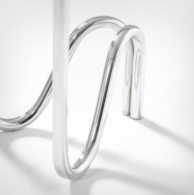 Lino Sabattini Lino Sabattini Pair of Candle Holders in Silvered Metal 2 Holders