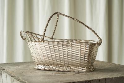 Lino Sabattini Lino Sabattini for Christofle Bottle Holder in Silvered Metal