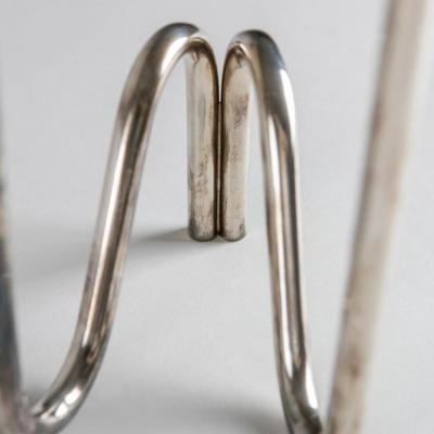 Lino Sabattini Pair of Silver Plated Candleholder by Lino Sabattini