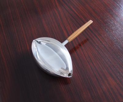 Lino Sabattini Saulieu Silver Plated Gravy Boat with Wooden Handle by Lino Sabattini