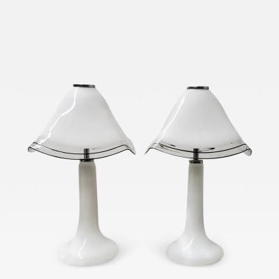 Lino Tagliapietra Pair of Lino Tagliapietra Attributed Italian Murano Table Lamps