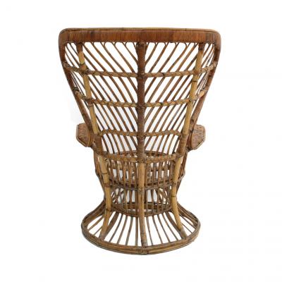 Lio Carminati Carminati Mid Century Modern Bamboo Rattan Italian Armchair
