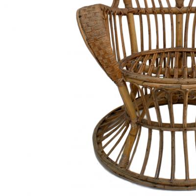 Lio Carminati Carminati Mid Century Modern Bamboo Rattan Italian Armchair