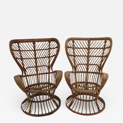 Lio Carminati Carminati Mid Century Modern Bamboo Rattan Italian Armchair