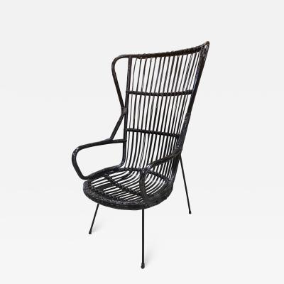 Lio Carminati Italian Caned Armchair Attributed to Lio Carminati 1950s