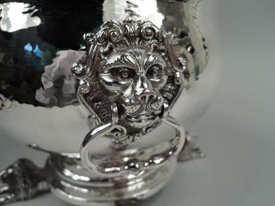 Lionel Alfred Crichton Antique Crichton English Edwardian Classical Lion Centerpiece Bowl