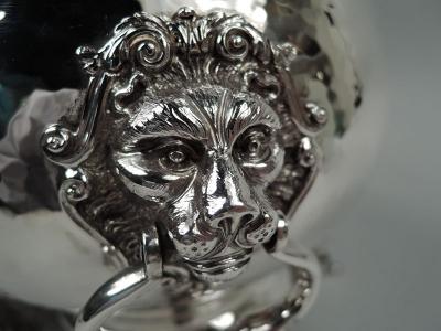 Lionel Alfred Crichton Antique Crichton English Edwardian Classical Lion Centerpiece Bowl