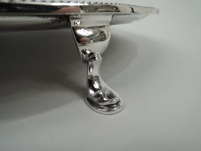 Lionel Alfred Crichton Antique English Neoclassical Sterling Silver Salver Tray by Crichton