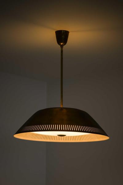 Lisa Johansson Pap Ceiling Lamp Model 61 in Brass Glass Plastic by Lisa Johansson Pape 1950s