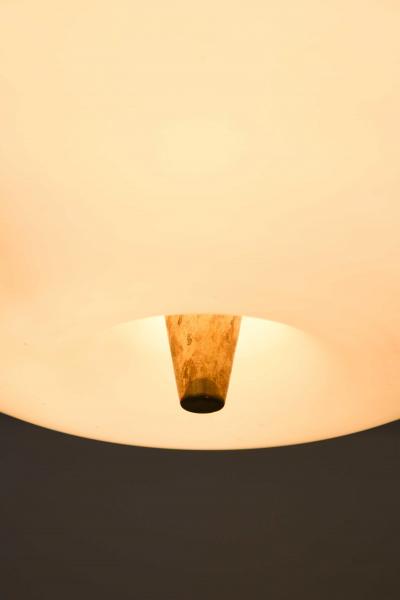 Lisa Johansson Pap Ceiling Lamp Model 71 in Brass and Opaline Glass by Lisa Johansson Pape 1950s