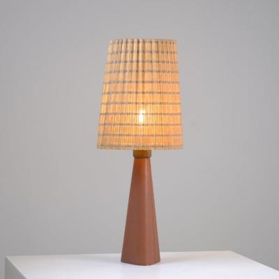 Lisa Johansson Pap Lisa Johansson Pap Table Lamp 46 186 LJP in Leather Rattan Orno 1950s