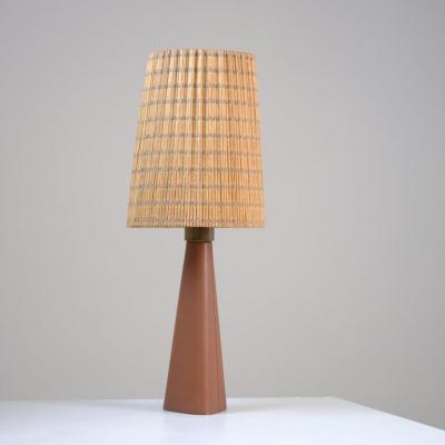 Lisa Johansson Pap Lisa Johansson Pap Table Lamp 46 186 LJP in Leather Rattan Orno 1950s