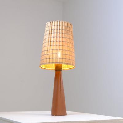 Lisa Johansson Pap Lisa Johansson Pap Table Lamp 46 186 LJP in Leather Rattan Orno 1950s