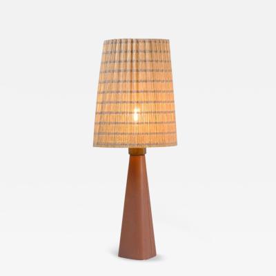 Lisa Johansson Pap Lisa Johansson Pap Table Lamp 46 186 LJP in Leather Rattan Orno 1950s
