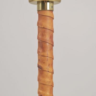 Lisa Johansson Pap Lisa Johansson Pape Ihanne Table Lamp Aubergine Brass Leather Finland 1990s