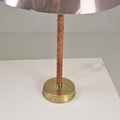 Lisa Johansson Pap Lisa Johansson Pape Ihanne Table Lamp Aubergine Brass Leather Finland 1990s