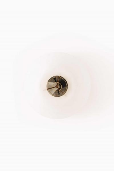 Lisa Johansson Pap Mid Century Flush Mounts in Brass Opaline Glass by Lisa Johansson Pape 1950s