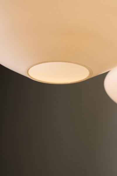 Lisa Johansson Pape Bulbo Opaline Glass Chandelier 1950s