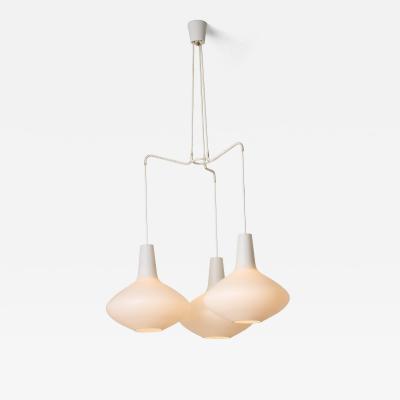 Lisa Johansson Pape Bulbo Opaline Glass Chandelier 1950s