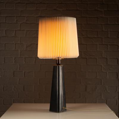 Lisa Johansson Pape Leather Table Lamp by Lisa Johansson Pape Denmark 1950s