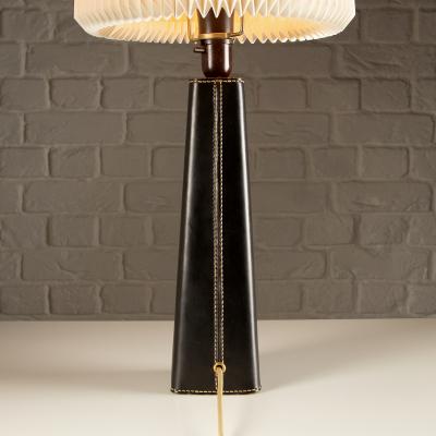 Lisa Johansson Pape Leather Table Lamp by Lisa Johansson Pape Denmark 1950s