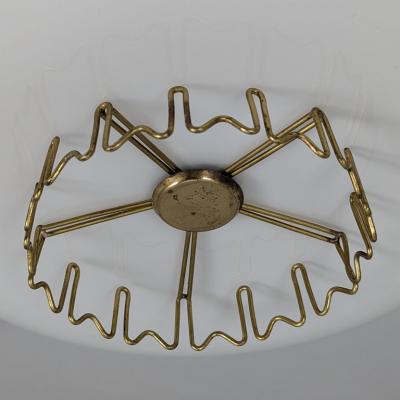 Lisa Johansson Pape Lisa Johansson Pap Brass Opaline Flush mount model 71 116 Orno 1950s