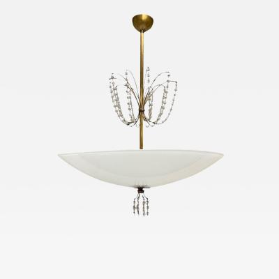 Lisa Johansson Pape Lisa Johansson Pap Chandelier Model 1068 in Brass Glass Orno 1950s