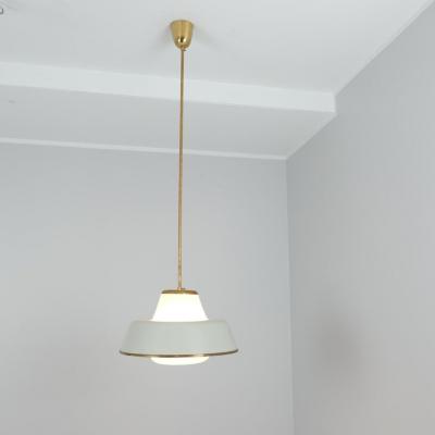 Lisa Johansson Pape Lisa Johansson Pap UFO Pendant 61 347 Glass Brass White Orno 1950s