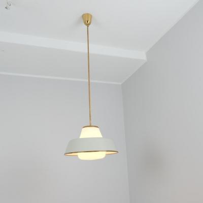 Lisa Johansson Pape Lisa Johansson Pap UFO Pendant 61 347 Glass Brass White Orno 1950s