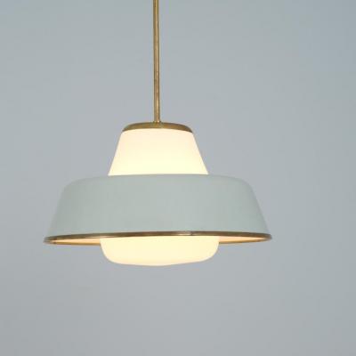 Lisa Johansson Pape Lisa Johansson Pap UFO Pendant 61 347 Glass Brass White Orno 1950s