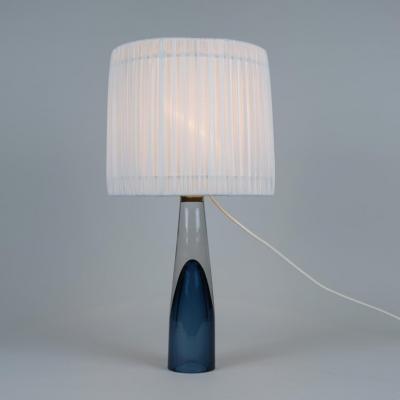 Lisa Johansson Pape Lisa Johansson Pape Blue Art Glass Table Lamp Missis Orno Ittala 1950s