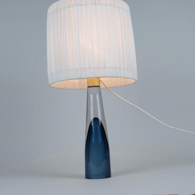 Lisa Johansson Pape Lisa Johansson Pape Blue Art Glass Table Lamp Missis Orno Ittala 1950s