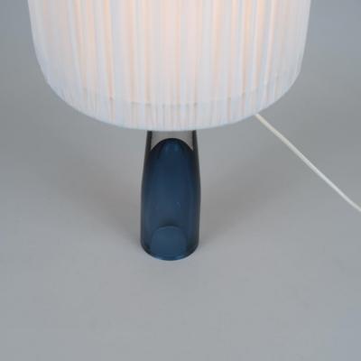 Lisa Johansson Pape Lisa Johansson Pape Blue Art Glass Table Lamp Missis Orno Ittala 1950s