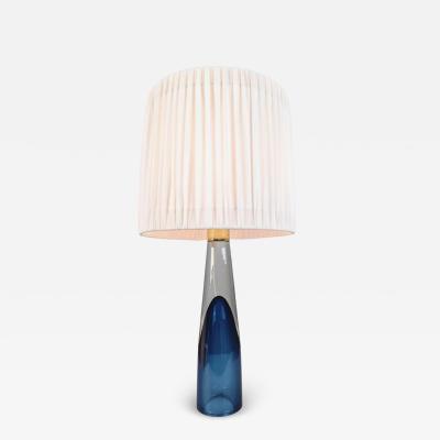 Lisa Johansson Pape Lisa Johansson Pape Blue Art Glass Table Lamp Missis Orno Ittala 1950s