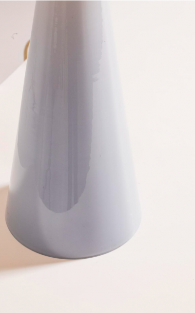 Lisa Johansson Pape Lisa Johansson Pape Blue Glass Table Lamp with Pleated Silk Shade