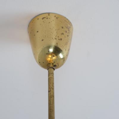 Lisa Johansson Pape Lisa Johansson Pape Ceiling Lamp 211 3 in Brass Hand Painted Glass Orno 1950s