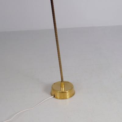 Lisa Johansson Pape Lisa Johansson Pape Floor Lamp Model 2063 in Brass Rattan Orno 1950s