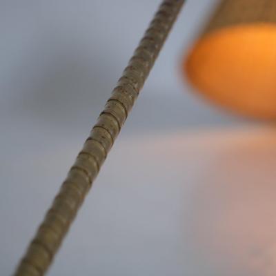 Lisa Johansson Pape Lisa Johansson Pape Floor Lamp Model 2063 in Brass Rattan Orno 1950s