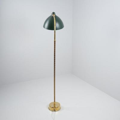 Lisa Johansson Pape Lisa Johansson Pape Floor Lamp Model 30 062 in Green and Brass Orno 1950s